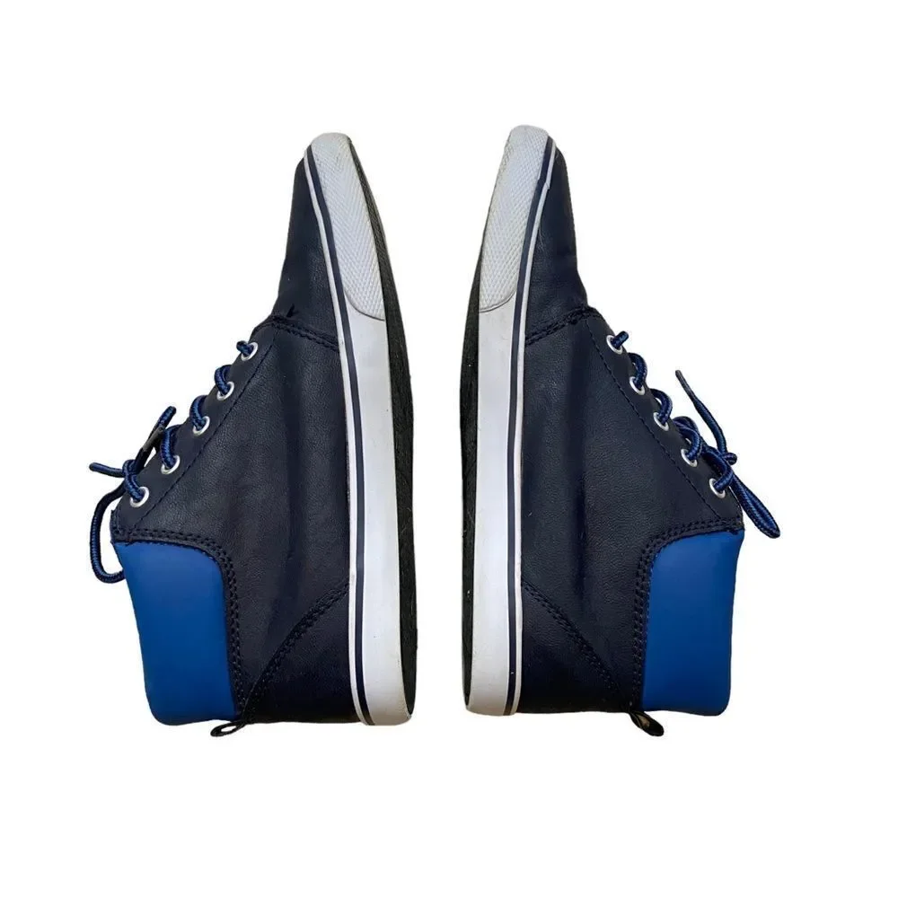 The Children Place Boys Navy Blue Faux Leather‎ Lace Up Sneaker Boots Size 4